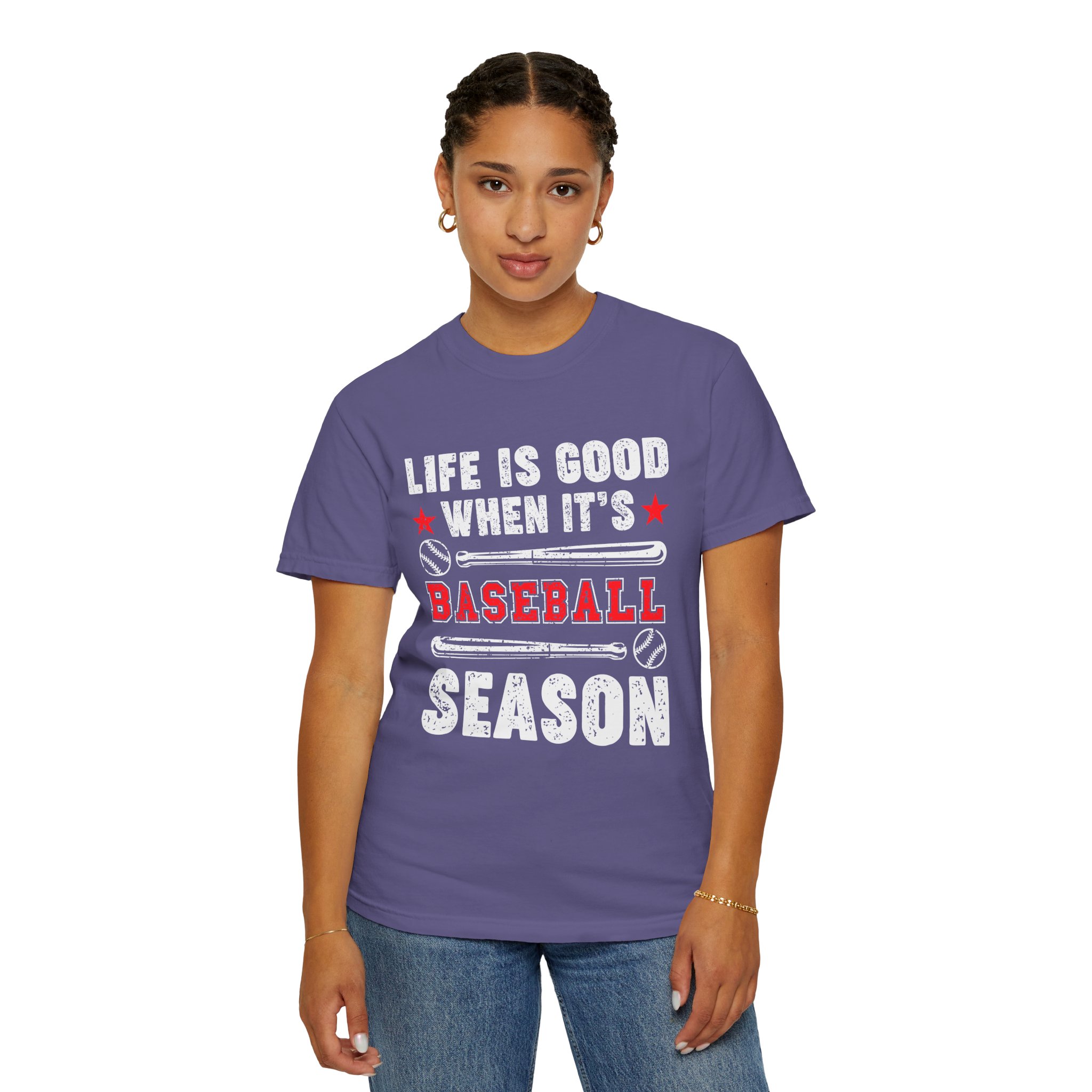 Life Is Good Baseball Season T-Shirt, Unisex Tee for Sports Lovers, Gift for Baseball Fans, Casual Wear, Summer Vibes, Game Day Apparel. - Image 44