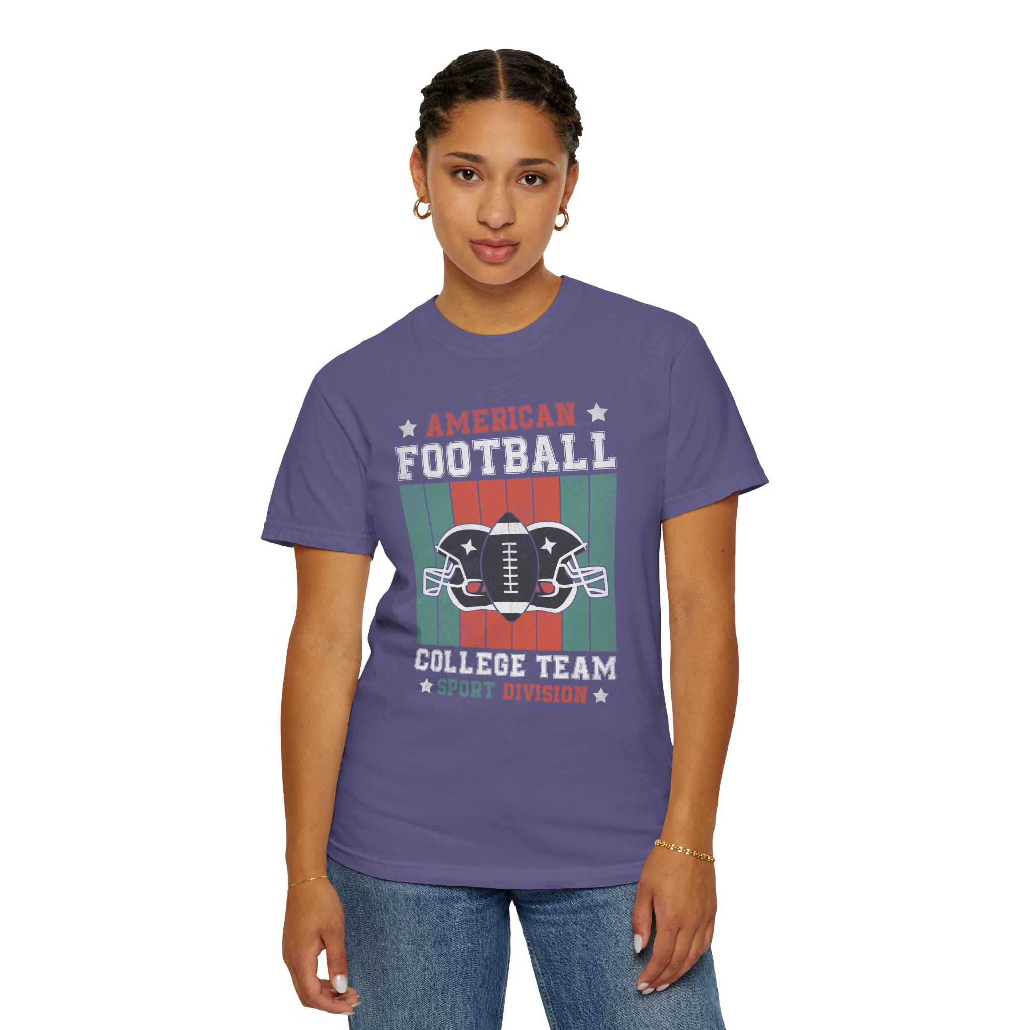 C - 16.16 - American Football College Team Unisex Garment-Dyed T-Shirt, Sports Fan Tee, Game Day Shirt, Gift for Football Lovers. - Image 44
