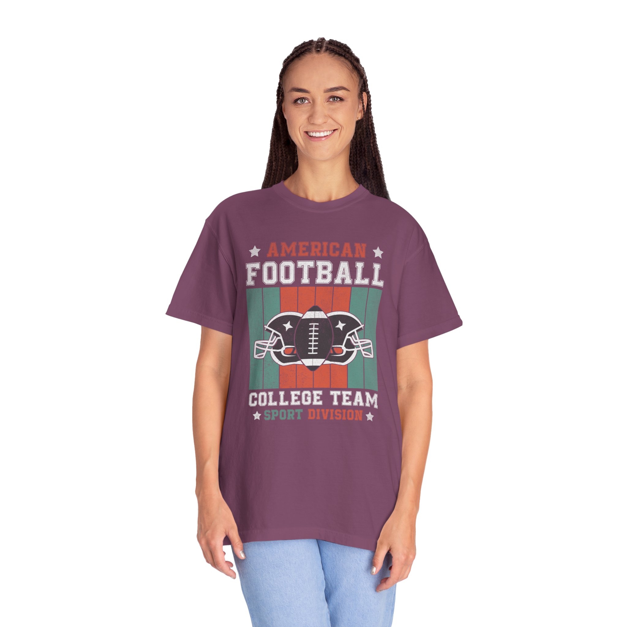 C - 16.16 - American Football College Team Unisex Garment-Dyed T-Shirt, Sports Fan Tee, Game Day Shirt, Gift for Football Lovers. - Image 51