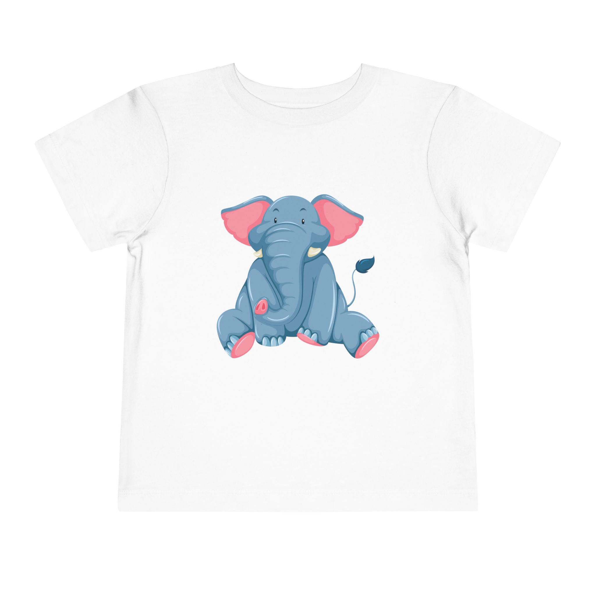 Cute Baby Elephant Toddler T-Shirt – Adorable Pink & Blue Elephant Graphic Tee for Kids, Boys & Girls. - Image 5