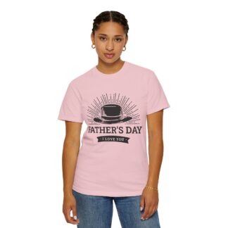 Father’s Day “I Love You” Hat Design T-Shirt – Cute Love Graphic Tee for Dads, Perfect Gift for Father’s Day, Birthday & Special Celebration Wear. - Image 4