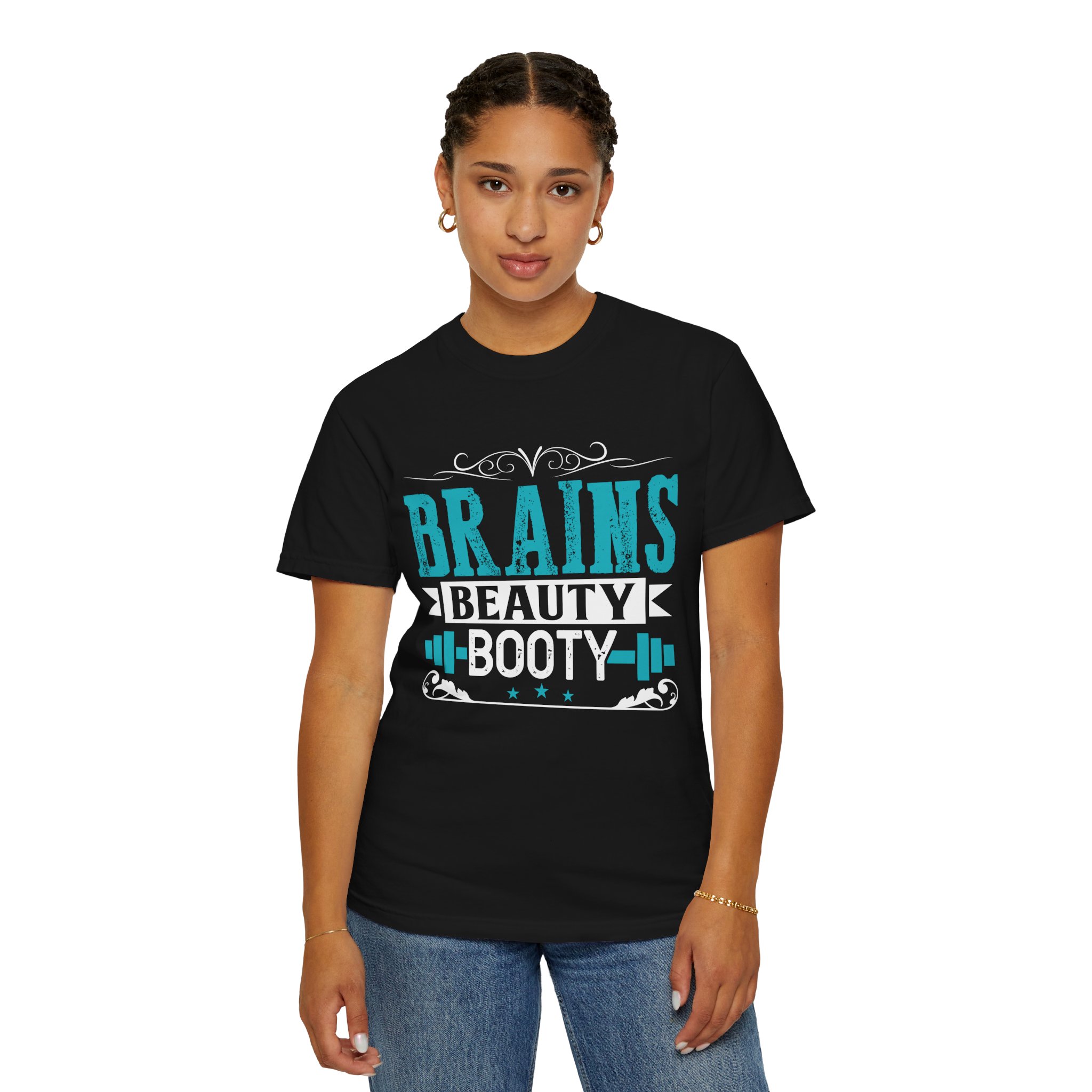 b2 - 6.12 - Brains Beauty Booty T-Shirt – Motivational Fitness Graphic Tee for Confidence, Strength & Empowered Style. - Image 36