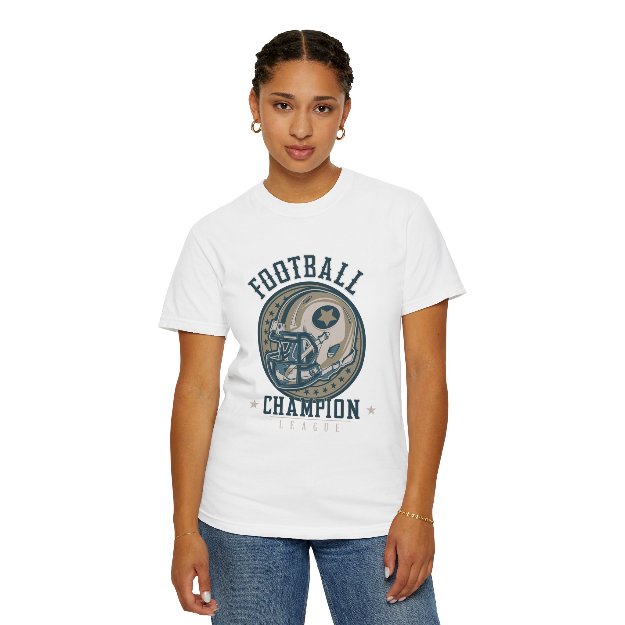 Football Champion T-Shirt, Unisex Garment-Dyed Tee for Sports Fans, Vintage Sports Apparel, Gift for Football Lovers, Casual Wear. - Image 4