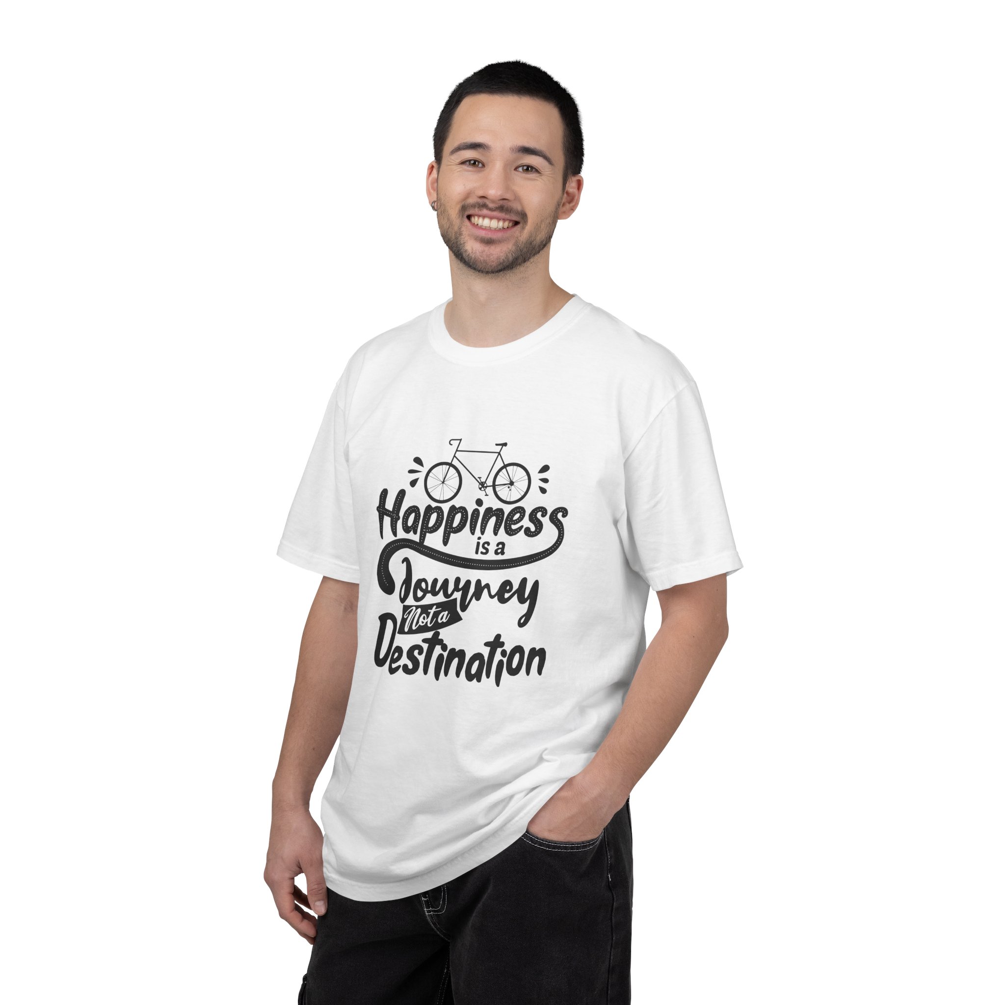 Inspirational T-Shirt, Happiness Journey Tee, Bike Lovers Gift, Casual Wear, Motivational Apparel, Adventure Clothing. - Image 10