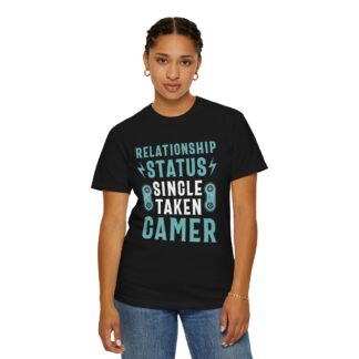 Gamer Graphic Tee for Gamers with Humor | EarnestlilyRelationship Status: Single Taken Gamer Unisex Tee - Image 28
