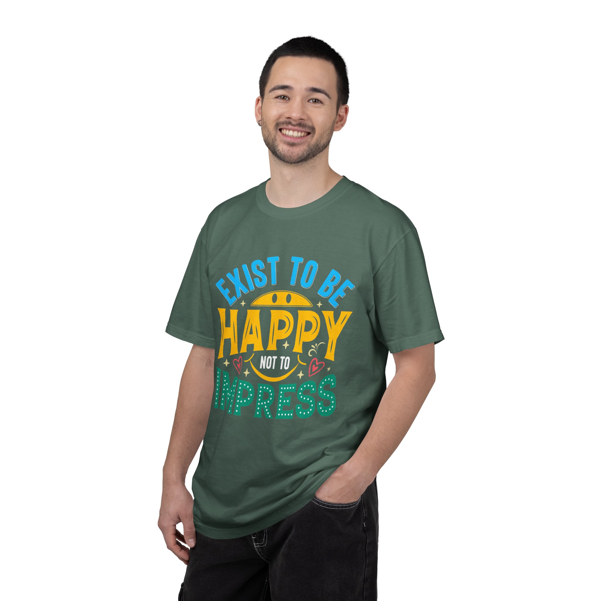 b2 - 2.2 - Exist to Be Happy Not to Impress T-Shirt – Positive Inspirational Graphic Tee for Self-Love & Authentic Living. - Image 18