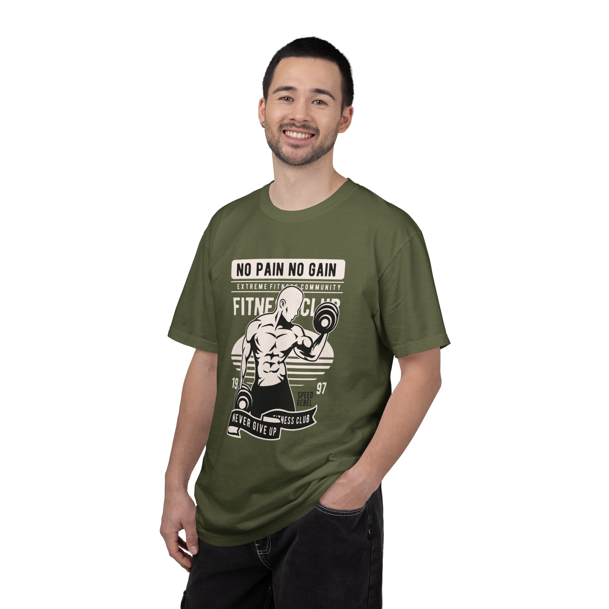 Fitness Motivation T-Shirt, Workout Tee, Gym Gear, Gift for Lifters, Unisex Casual Top, No Pain No Gain Design. - Image 9