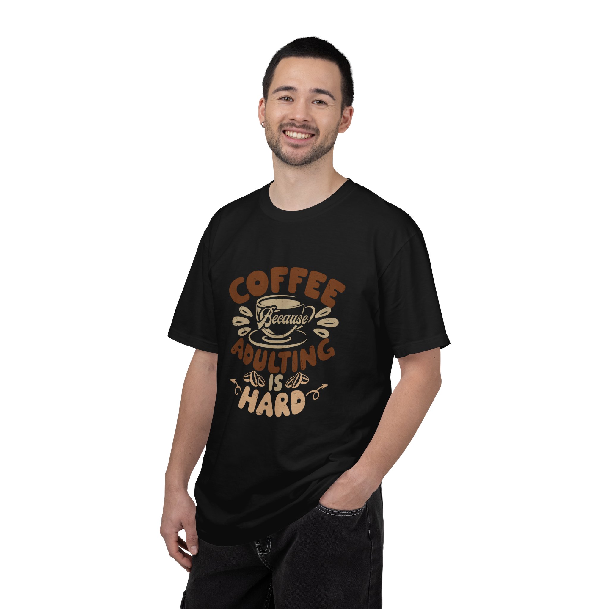 Coffee Adulting is Hard T-Shirt, Funny Tee, Gift for Coffee Lovers, Unisex Graphic Shirt, Casual Wear. - Image 2