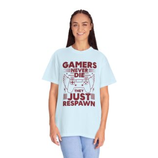 Retro Gaming Tshirt: Classic Arcade - Gamers Never Die They Just Respawn Unisex Tee - Image 3