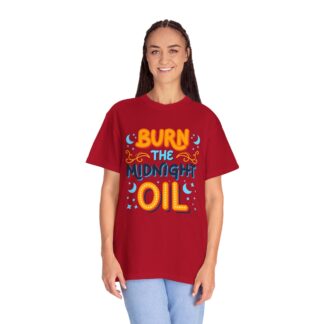 Bold motivational quote tee - Burn the Midnight Oil Unisex Tee - Image 51