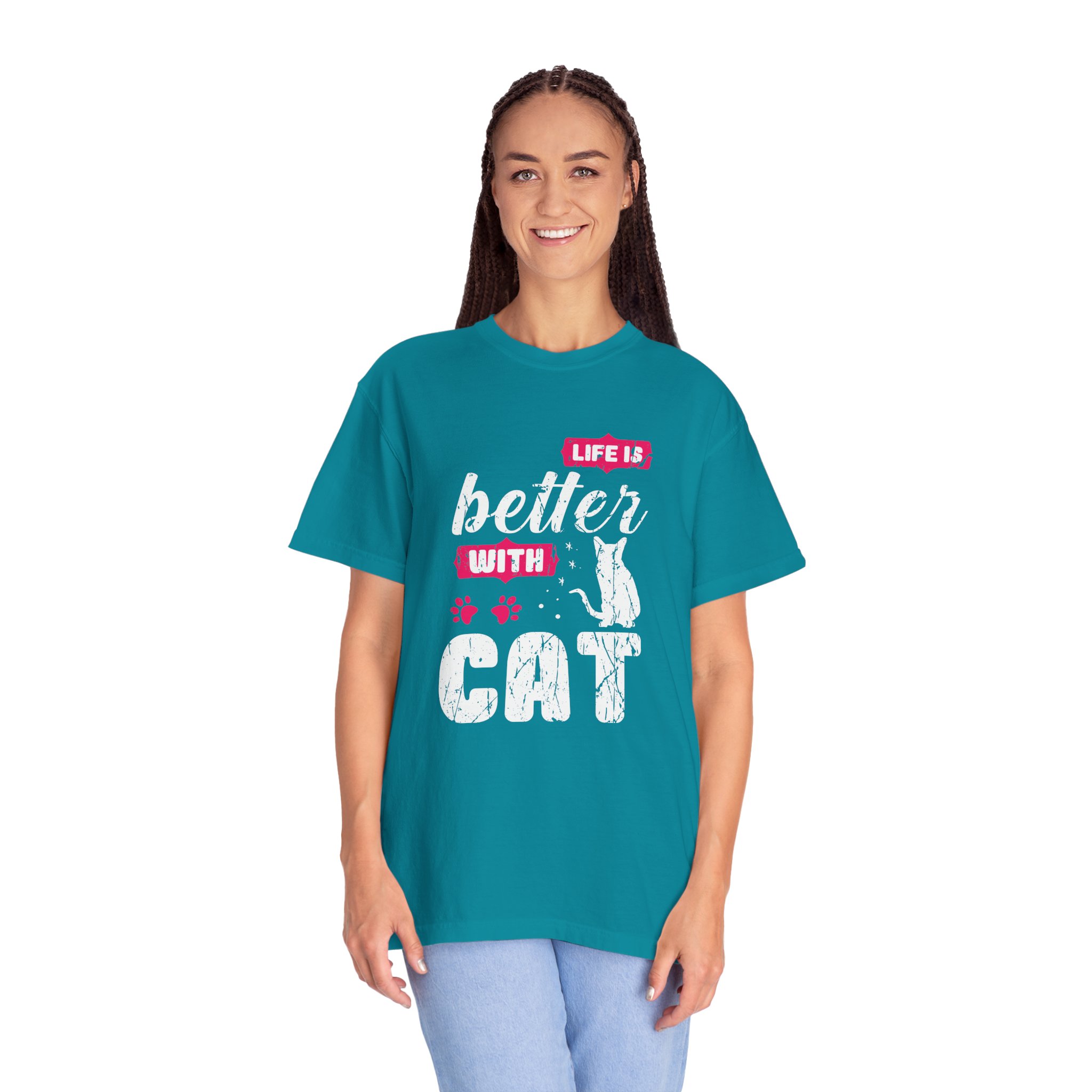 b2 - 5.17 - Life Is Better with Cat T-Shirt – Funny Cat Lover Graphic Tee for Cozy Vibes & Everyday Happiness. - Image 3
