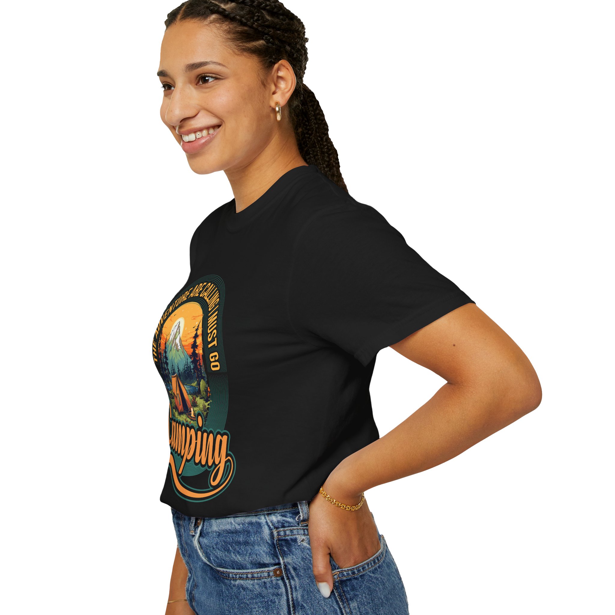 Adventure Camping T-Shirt, Unisex Garment-Dyed Tee, Camping Lovers Gift, Outdoor Adventure Shirt, Nature Graphic Tee. - Image 5