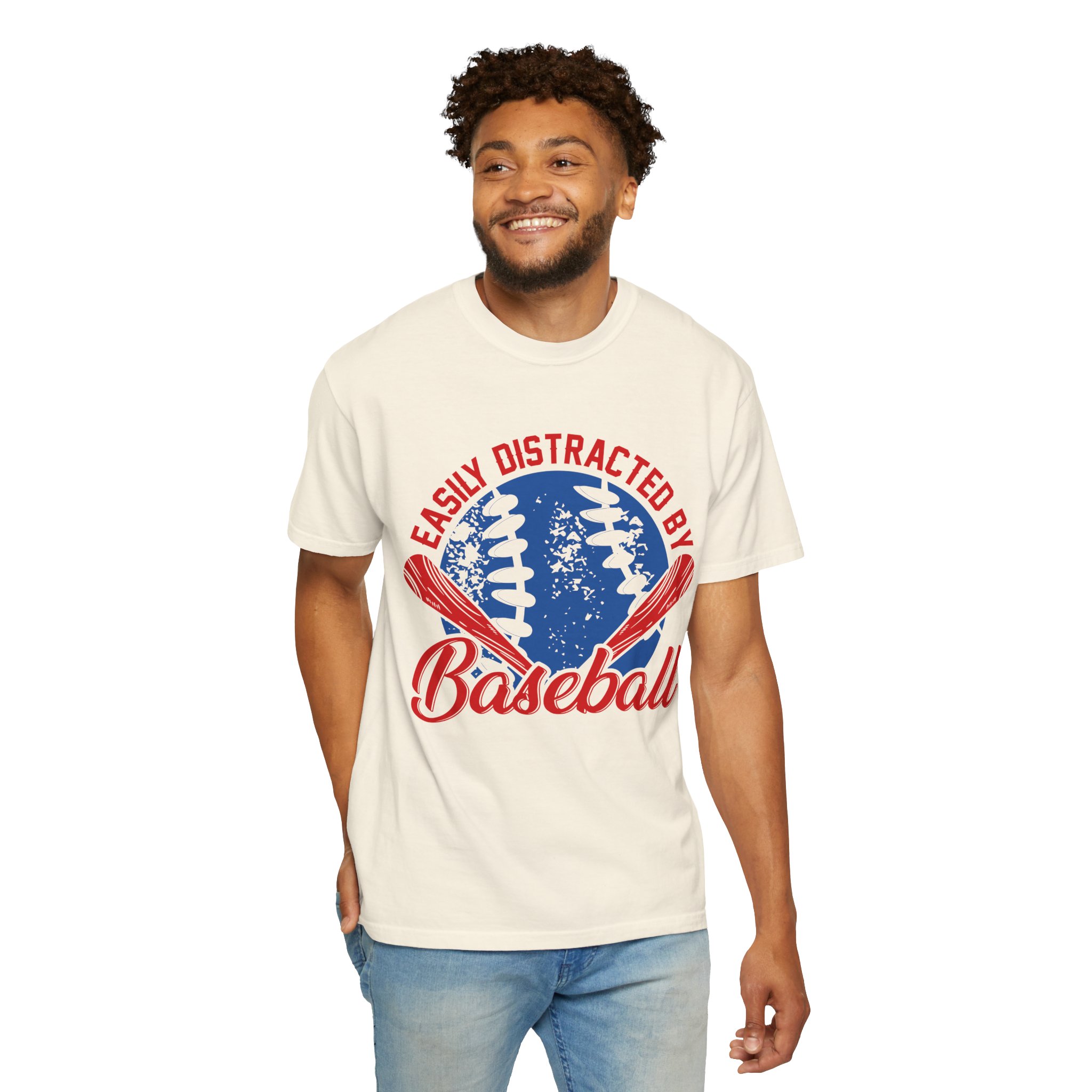 Unisex Baseball T-Shirt - Easily Distracted by Baseball, Sporty Tee, Gift for Baseball Lovers, Summer Wear, Casual Apparel. - Image 6