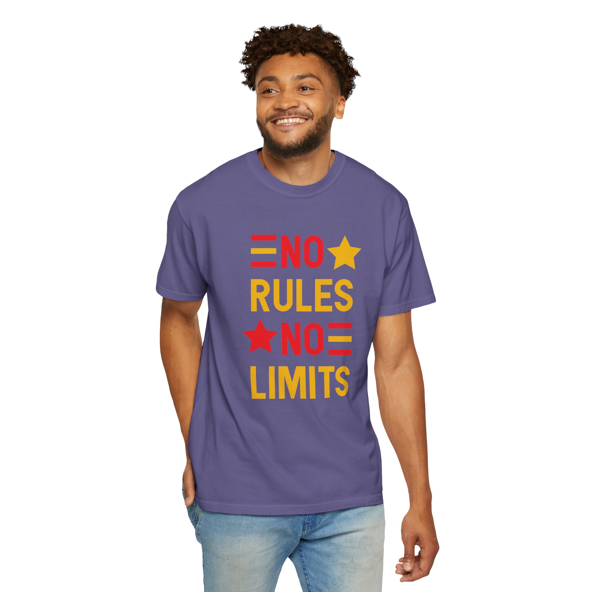 No Rules No Limits Graphic T-Shirt – Bold Retro Star Typography Tee for Streetwear Lovers & Trendy Style. - Image 46