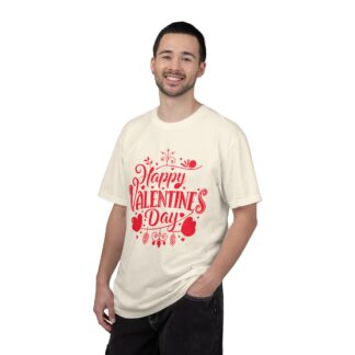 Happy Valentine’s Day Heart Design T-Shirt – Romantic Love Graphic Tee for Couples, Gift Giving & Festive Celebration. - Image 2