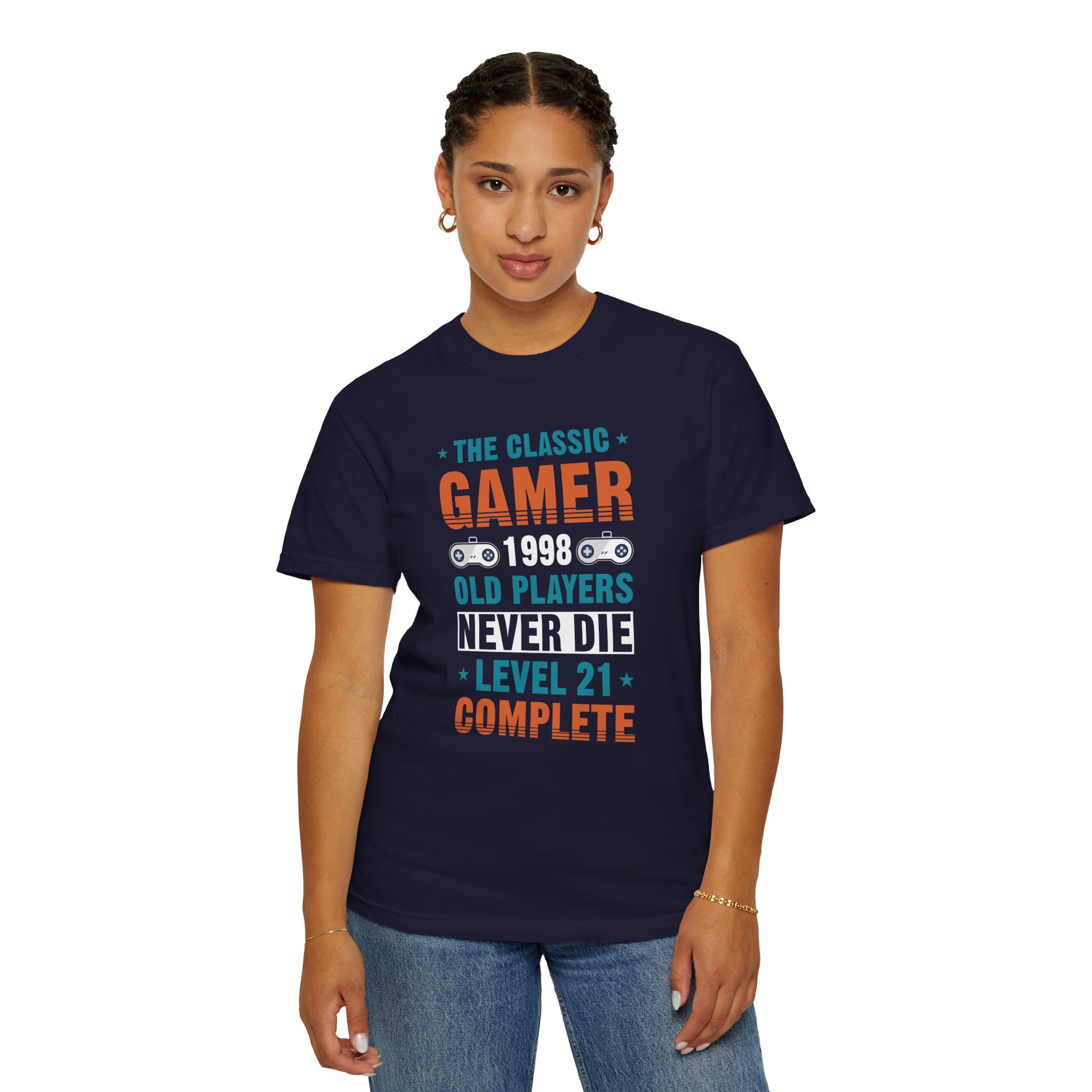 Gamer 1998 T-Shirt – Old Players Never Die Level 21 Complete Retro Gaming Tee for Gamers & Video Game Fans. - Image 12
