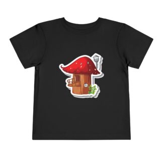 btd - 32h - Cute Red Mushroom House Toddler T-Shirt – Adorable Cottage Graphic Tee for Kids, Boys & Girls.