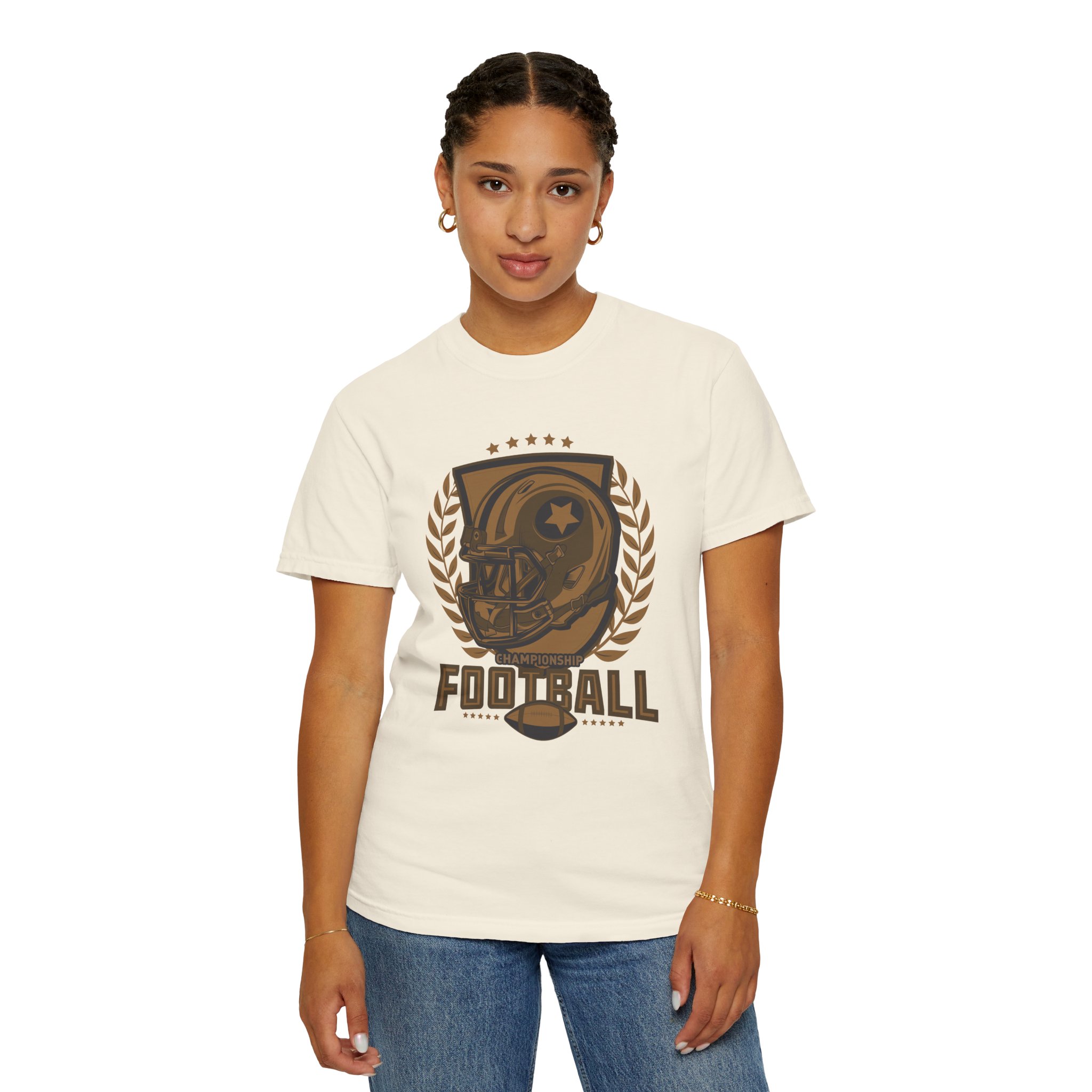 C - 16.14 - Football Unisex Garment-Dyed T-shirt | Casual Sports Apparel, Gift for Fans, Game Day Wear, Comfortable Everyday Style. - Image 12