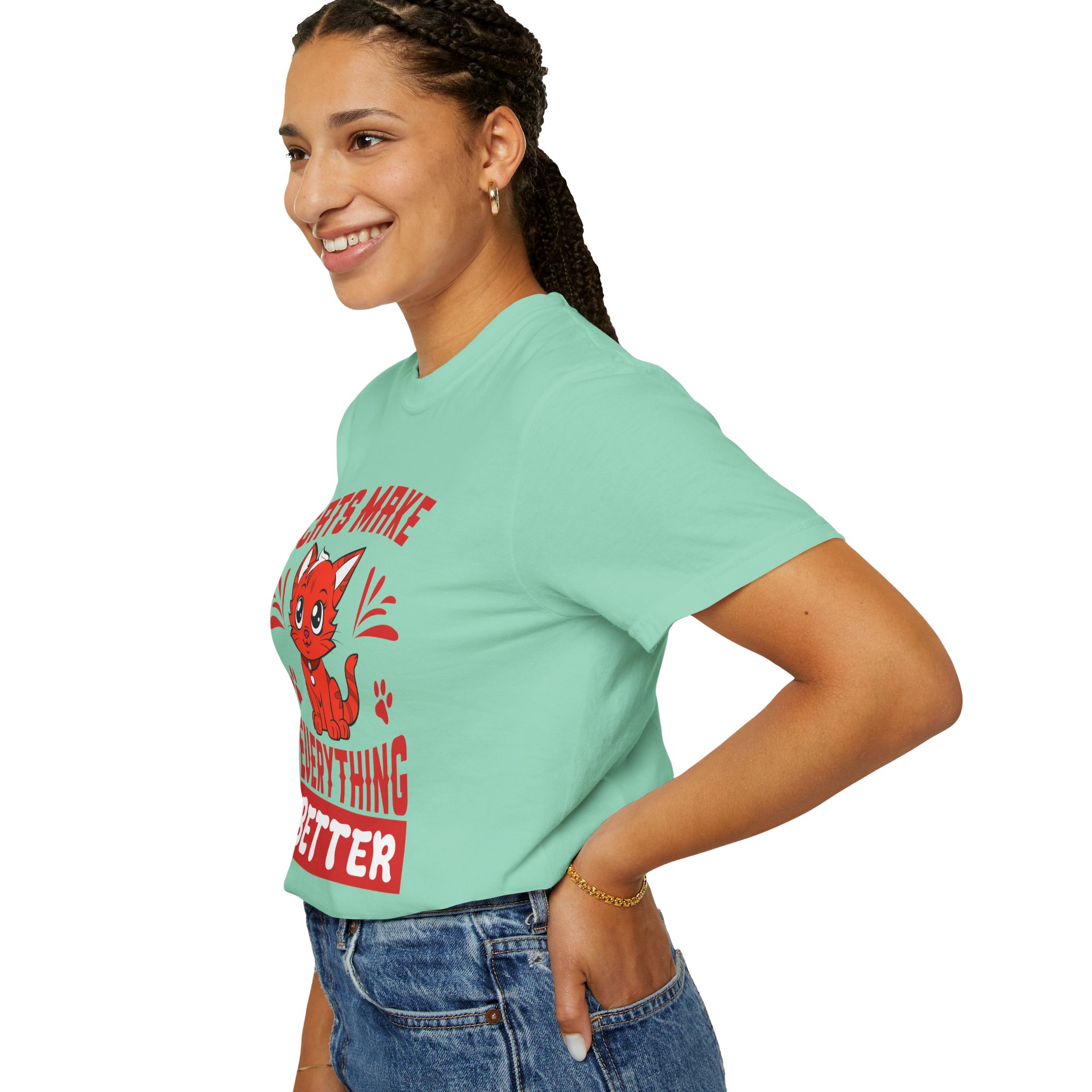 Cats Make Everything Better T-Shirt — Cute Red Kitten Graphic Tee for Cat Lovers, - Image 29