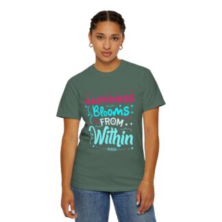 Inspirational quotes Tshirts for Self Love - Happiness Blooms From Within Unisex Tee - Image 28