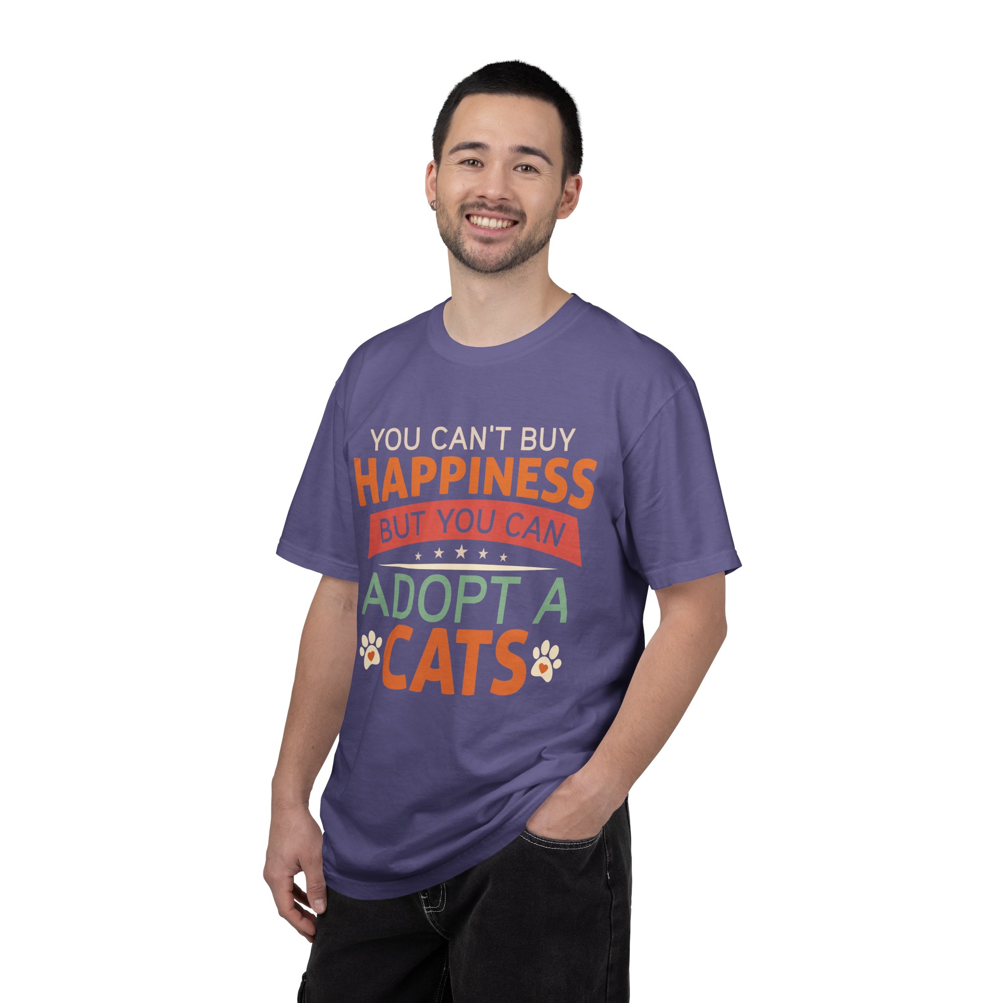 b2 - 5.16 - You Can’t Buy Happiness But You Can Adopt a Cat T-Shirt – Rescue Cat Lover Graphic Tee for Adoption Awareness & Heartwarming Pet Vibes. - Image 34