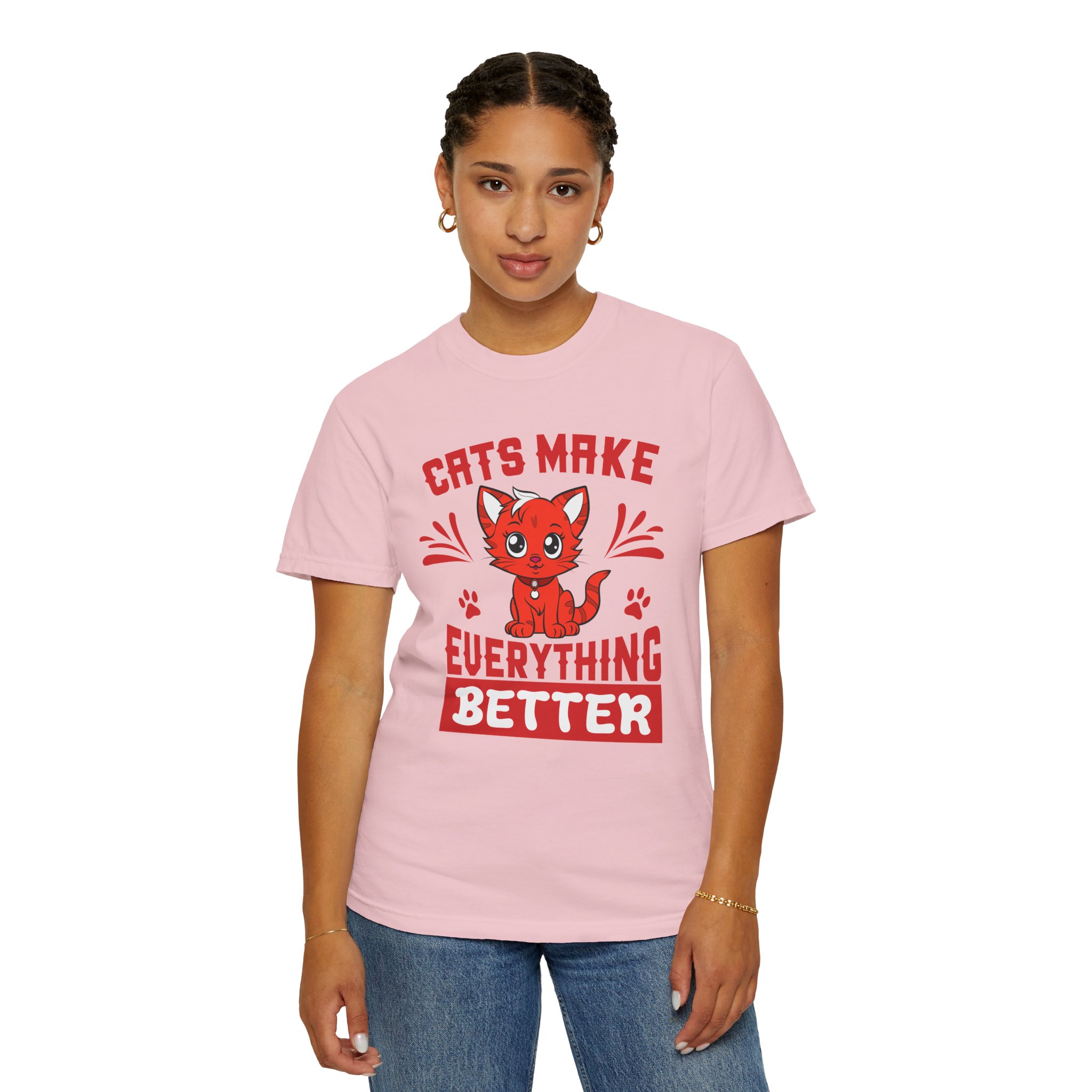 Cats Make Everything Better T-Shirt — Cute Red Kitten Graphic Tee for Cat Lovers, - Image 52