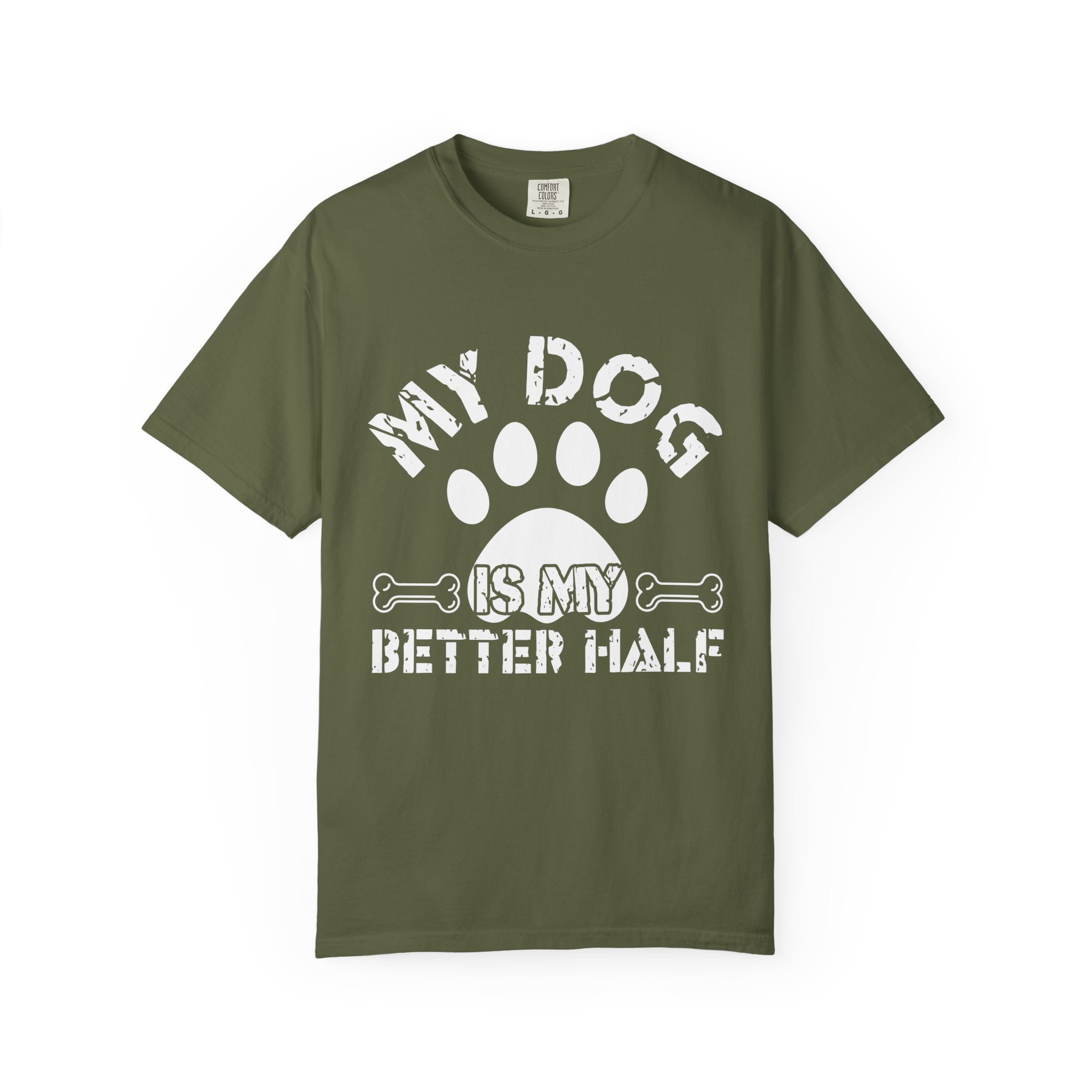 Dog Lover T-Shirt — "My Dog Is My Better Half" Paw Print Tee. - Image 9
