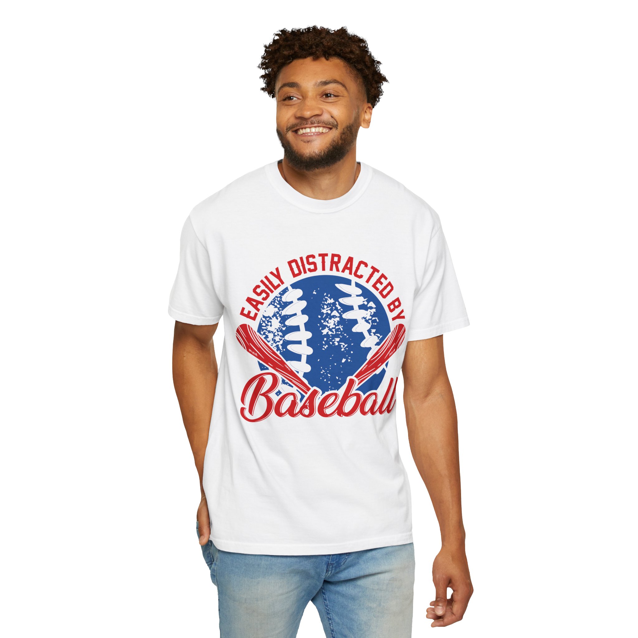Unisex Baseball T-Shirt - Easily Distracted by Baseball, Sporty Tee, Gift for Baseball Lovers, Summer Wear, Casual Apparel. - Image 14
