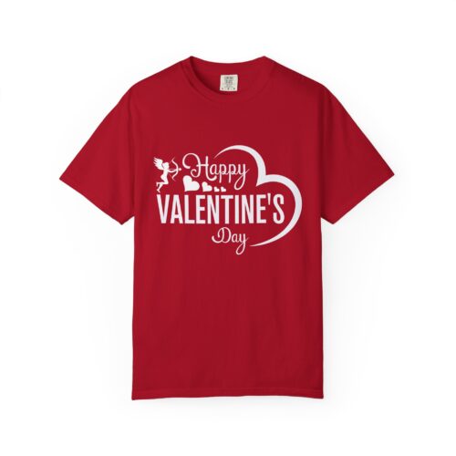 Unisex Garment-Dyed T-shirt for Valentine's Day, Cute Couple Shirt, Love-themed Tee, Perfect Gift, Holiday Apparel.