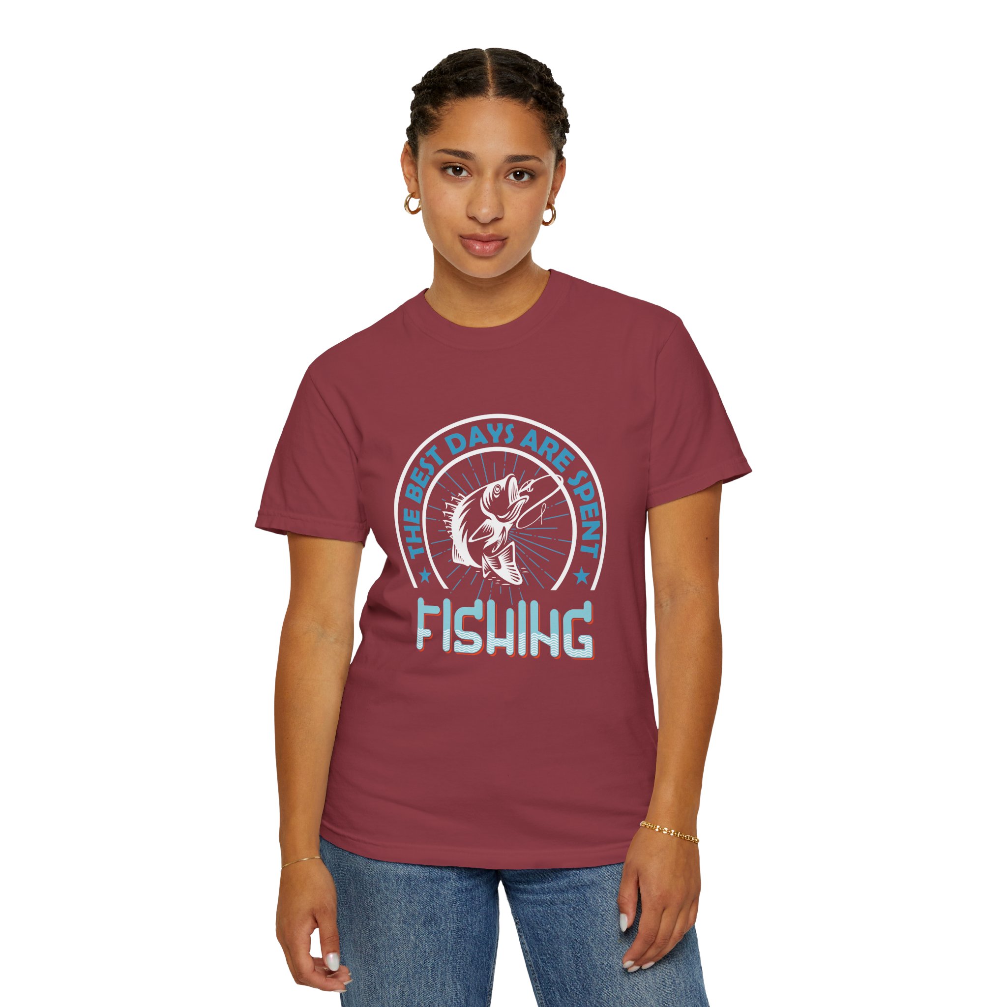 Fishing Enthusiast Garment-Dyed T-Shirt, Casual Wear, Gift for Dad, Outdoor Apparel, Eco-Friendly Fishing Shirt, Summer Fashion. - Image 36