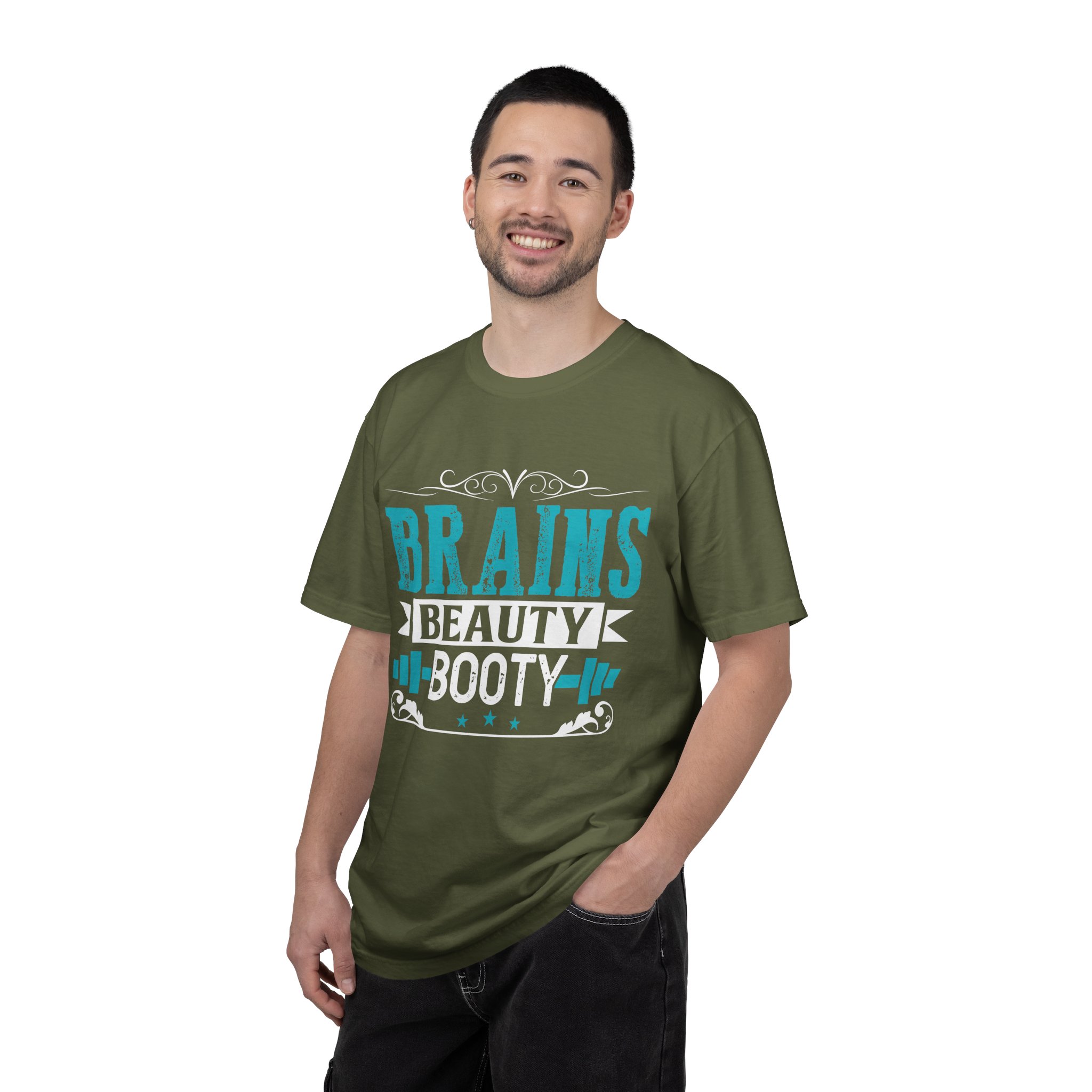 b2 - 6.12 - Brains Beauty Booty T-Shirt – Motivational Fitness Graphic Tee for Confidence, Strength & Empowered Style. - Image 18
