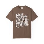 Classic coffee tee shirt with vintage hue