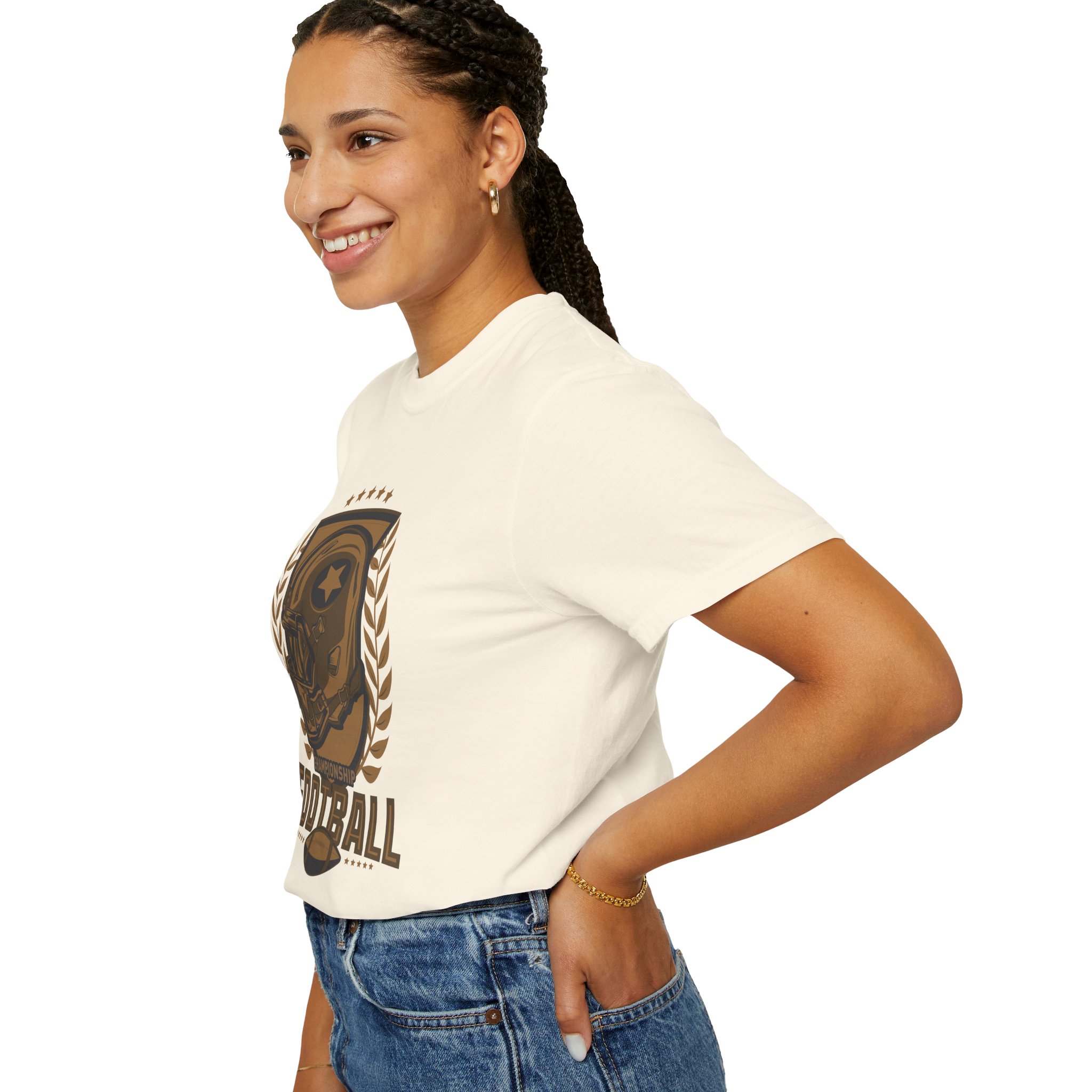 C - 16.14 - Football Unisex Garment-Dyed T-shirt | Casual Sports Apparel, Gift for Fans, Game Day Wear, Comfortable Everyday Style. - Image 13