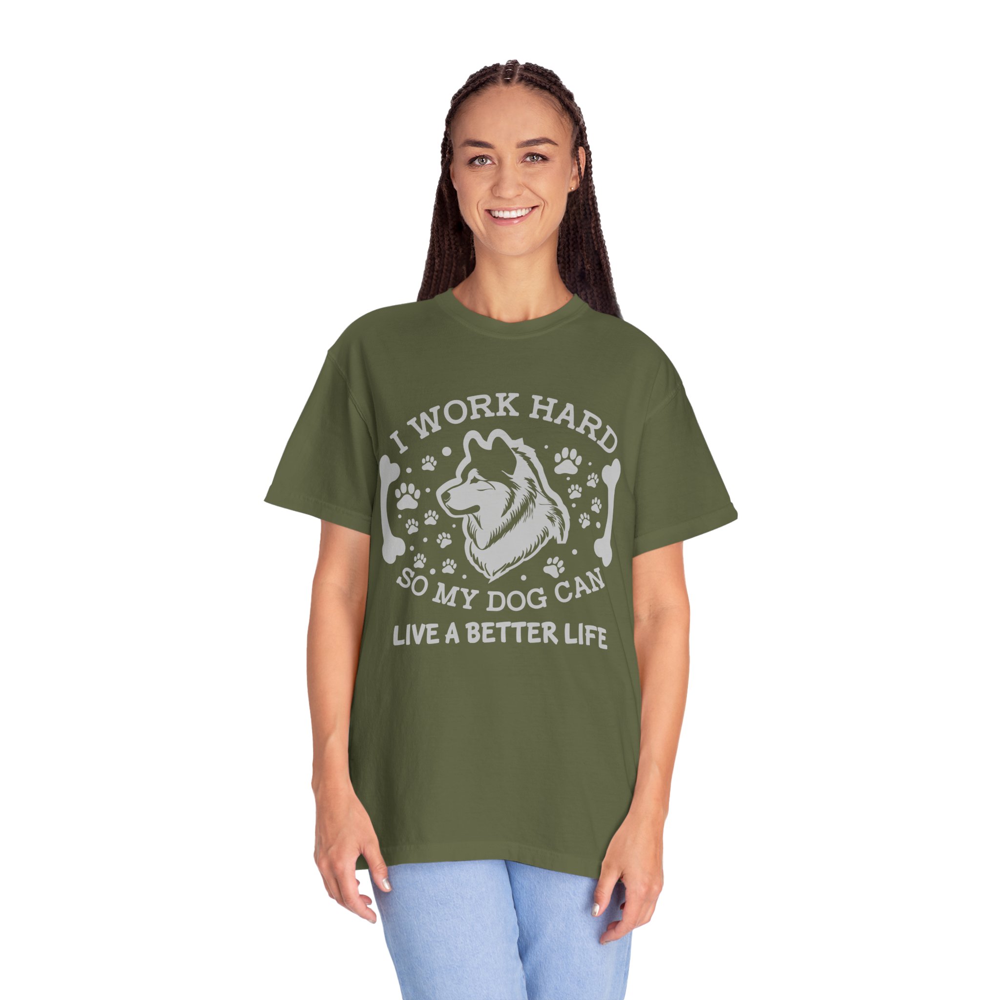 I Work Hard So My Dog Can Live a Better Life T-Shirt – Funny Dog Lover Graphic Tee for Pet Parents & Everyday Motivation. - Image 3