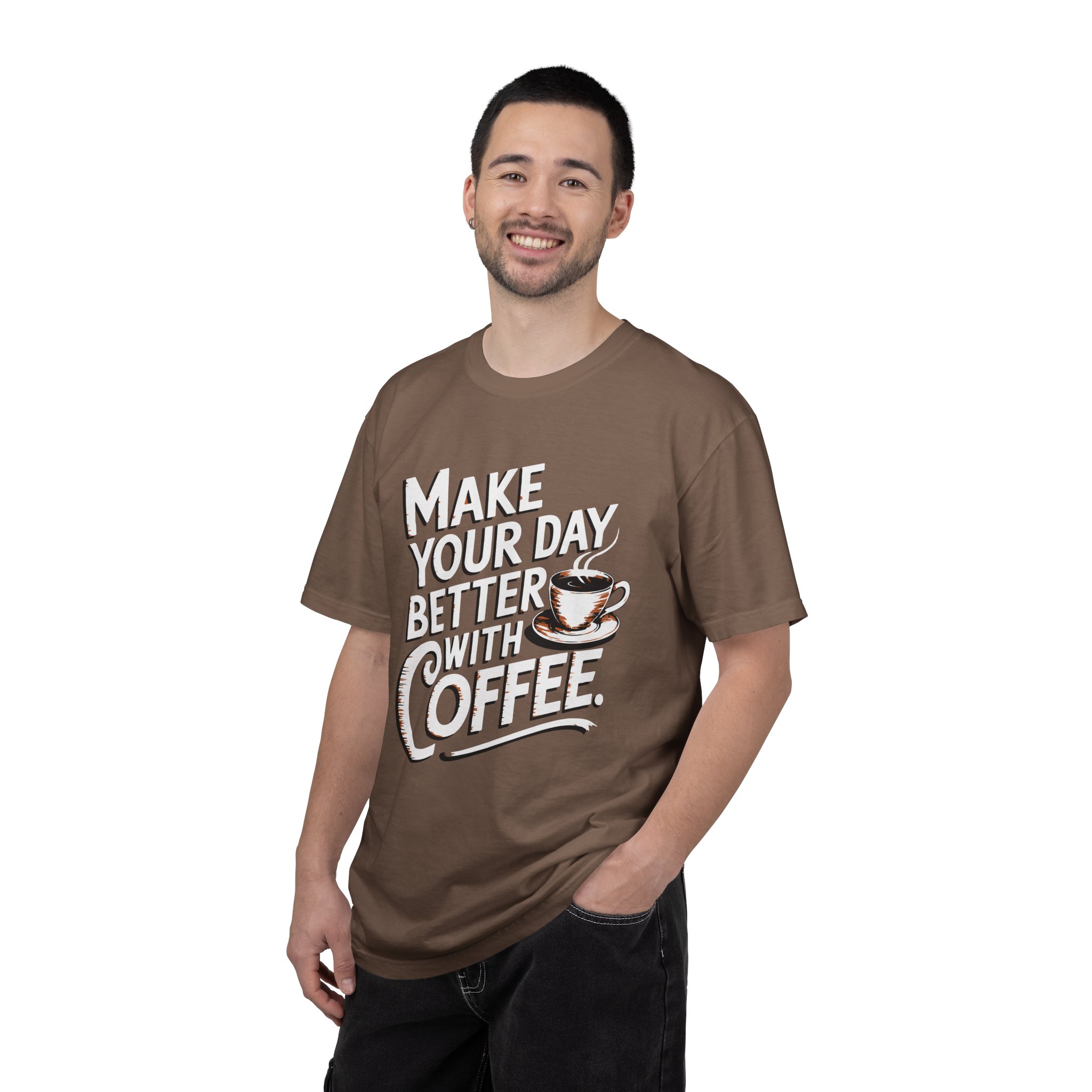 b2 - 1.14 - Make Your Day Better With Coffee T-Shirt – Positive Coffee Lover Graphic Tee for Daily Motivation & Good Vibes. - Image 2