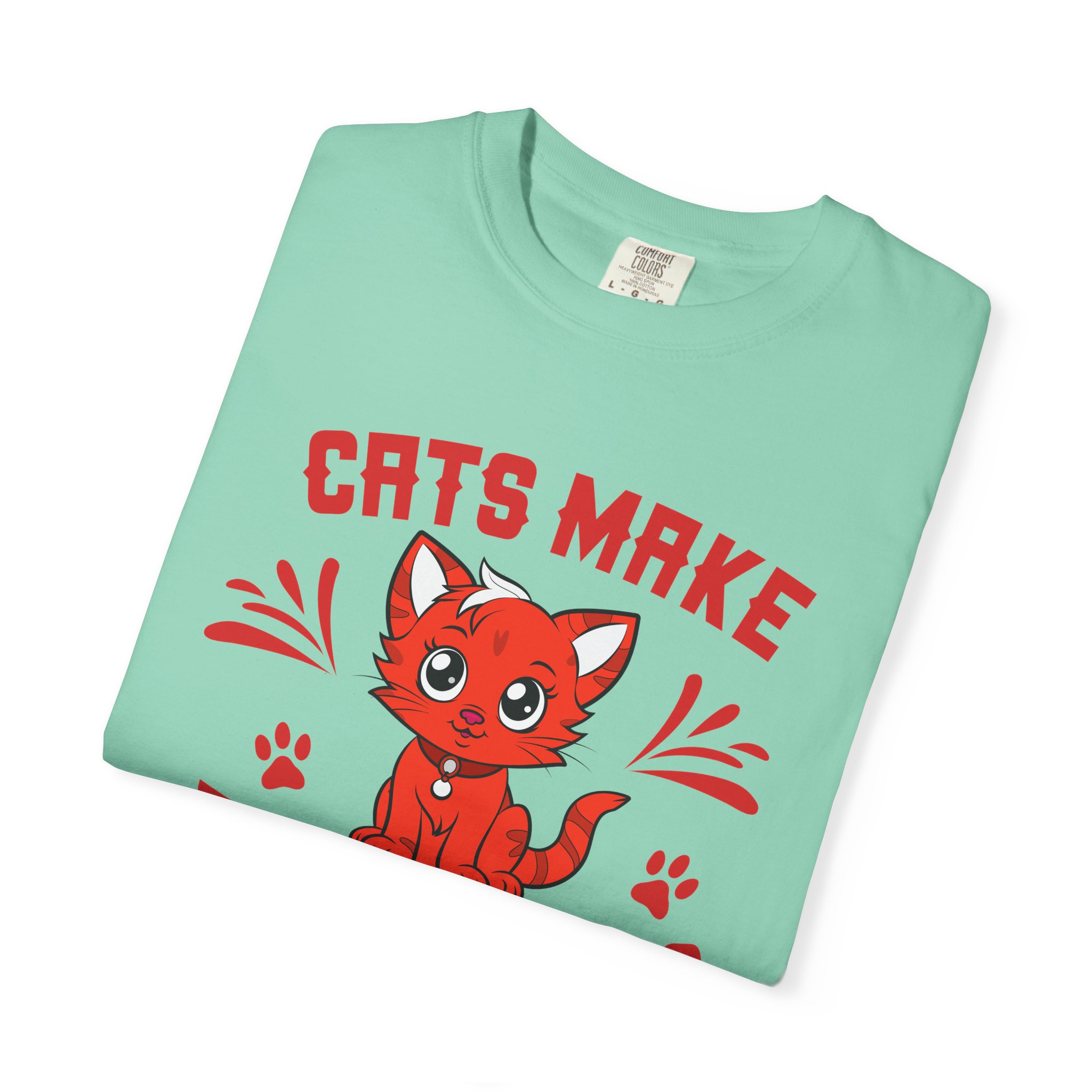 Cats Make Everything Better T-Shirt — Cute Red Kitten Graphic Tee for Cat Lovers, - Image 31