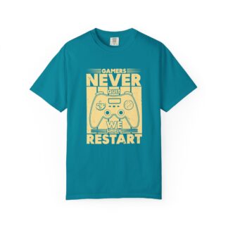 b2 - 3.4 - Never Restart Gamer Controller T-Shirt – Cool Gaming Graphic Tee for Determination, Skill & Hardcore Gamer Vibes.