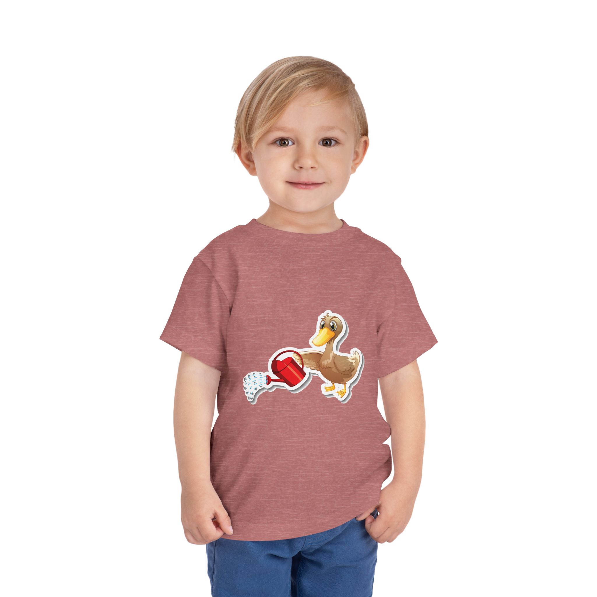 Cute Duck with Watering Can Toddler T-Shirt – Adorable Garden Animal Graphic Tee for Kids, Boys & Girls. - Image 11