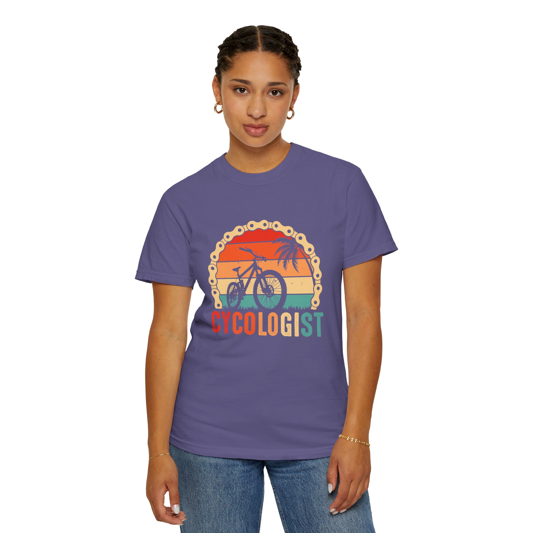 Cyclologist Garment-Dyed T-Shirt, Perfect Gift for Cyclists, Casual Wear, Outdoor Enthusiasts, Summer Apparel, Bike Lover Gift. - Image 44