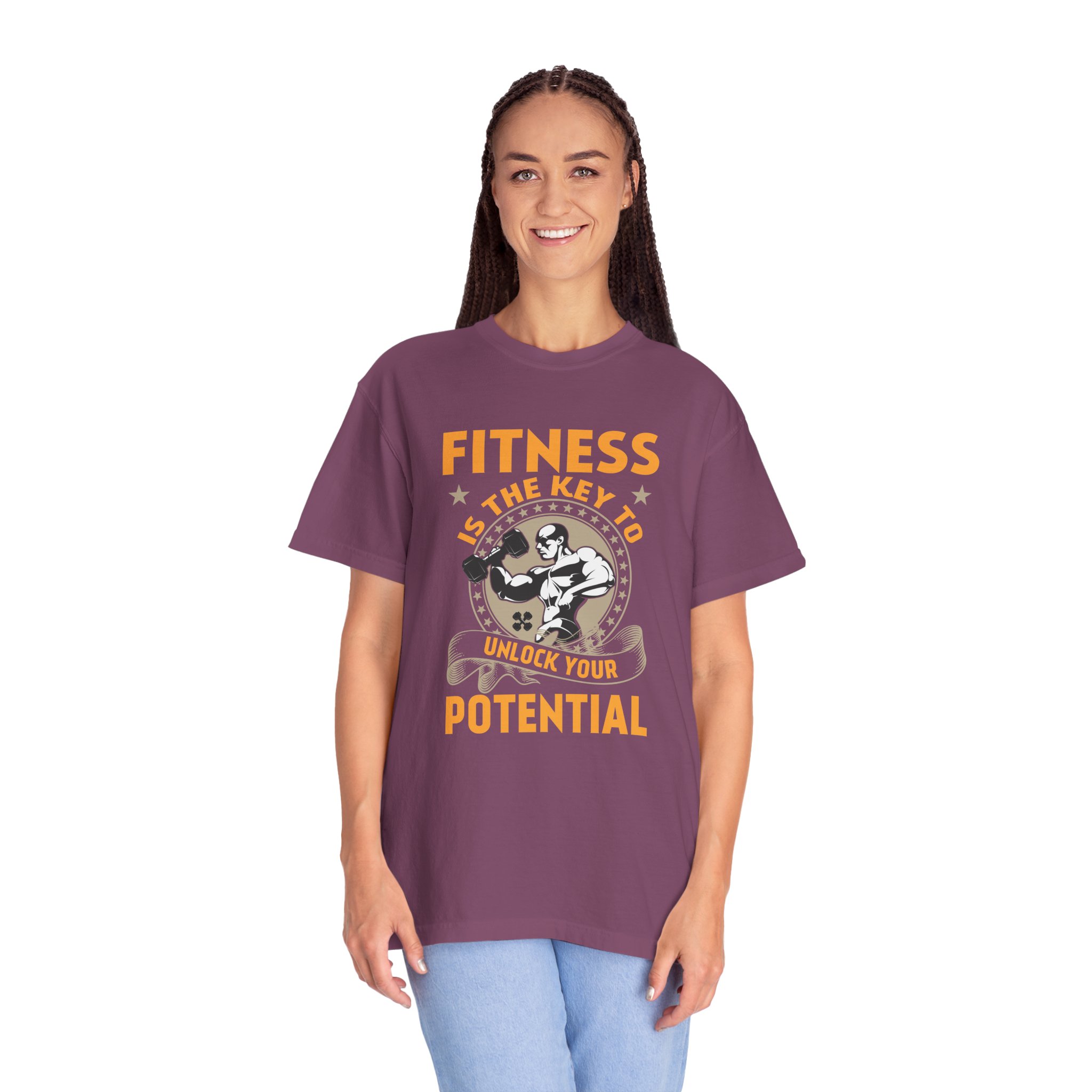 Fitness Is the Key to Unlock Your Potential T-Shirt – Motivational Gym Graphic Tee for Athletes, Strength & Peak Performance. - Image 51