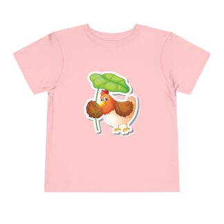 Cute Chick with Leaf Toddler T-Shirt – Adorable Baby Bird Graphic Tee for Kids, Boys & Girls.