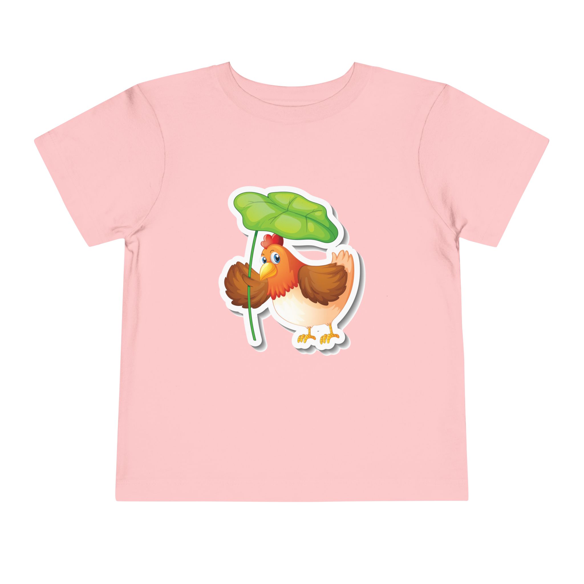 Cute Chick with Leaf Toddler T-Shirt – Adorable Baby Bird Graphic Tee for Kids, Boys & Girls.