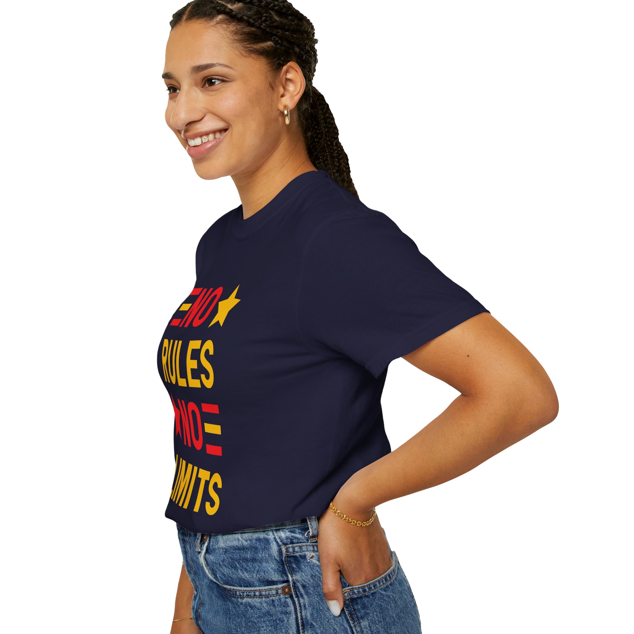 No Rules No Limits Graphic T-Shirt – Bold Retro Star Typography Tee for Streetwear Lovers & Trendy Style. - Image 37