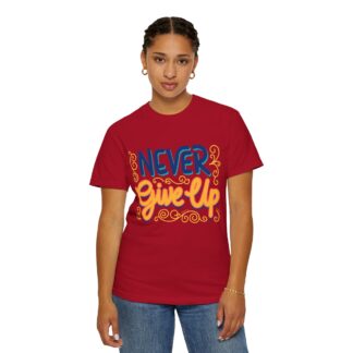 Inspirational quotes t shirt Motivational Wear - Never Give Up T-Shirt - Image 36