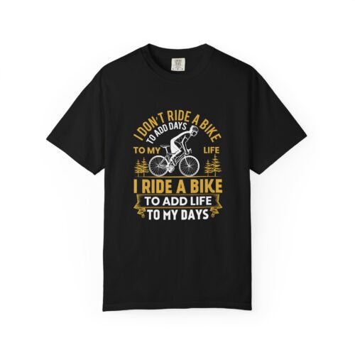 Adventure Awaits Garment-Dyed T-Shirt | Bike Lovers Gift, Outdoor Enthusiast Tee, Cycling Apparel, Unisex Casual Wear.