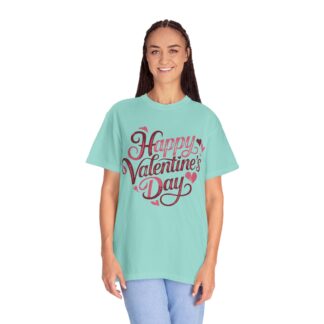Happy Valentine’s Day Heart Script T-Shirt – Romantic Love Graphic Tee for Couples, Gift Giving & Festive Celebration. - Image 3