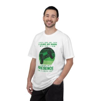 I Leave My Room So Here I Am T-Shirt – Retro Green Gamer Controller Tee for Video Game Lovers & Gamers. - Image 2