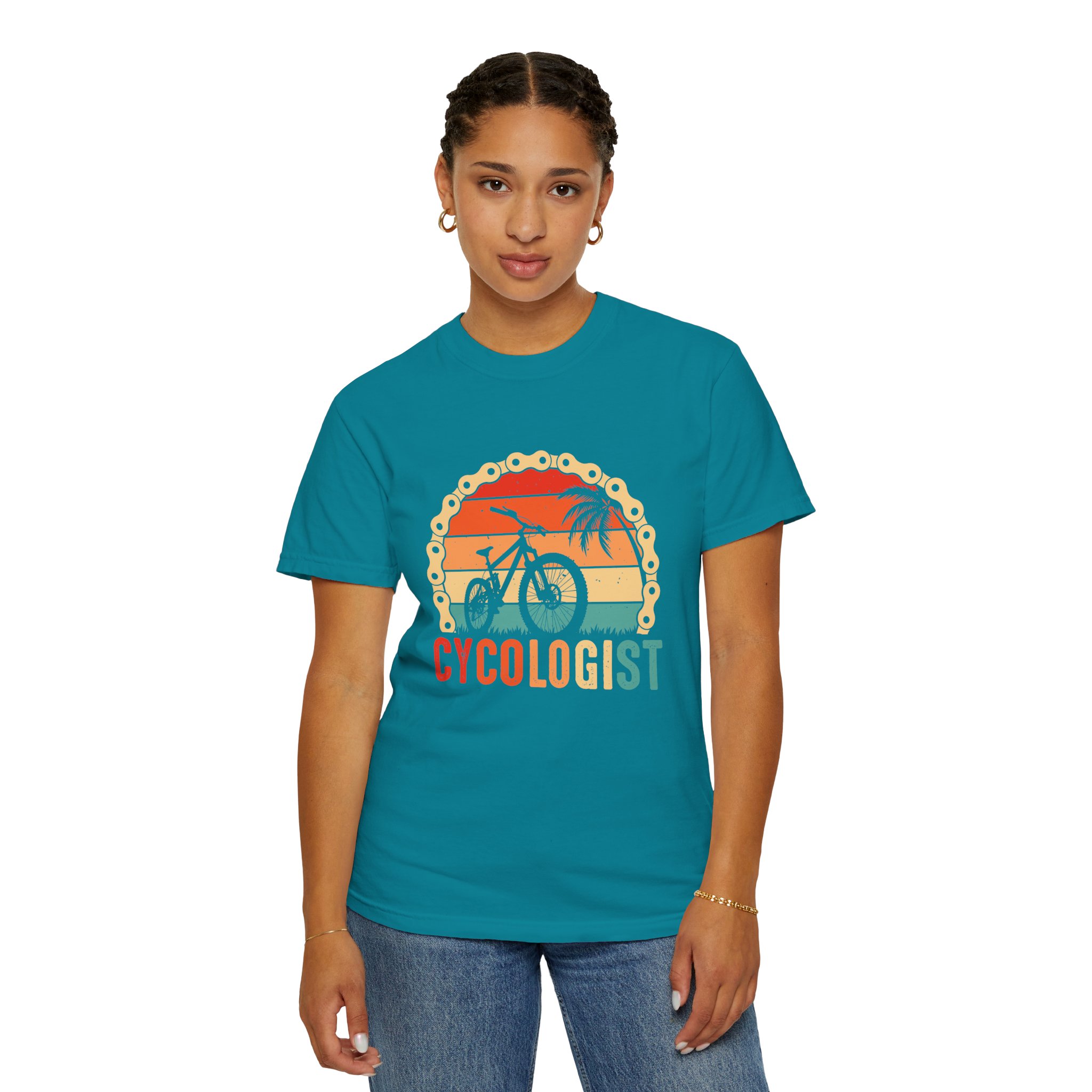 Cyclologist Garment-Dyed T-Shirt, Perfect Gift for Cyclists, Casual Wear, Outdoor Enthusiasts, Summer Apparel, Bike Lover Gift. - Image 20