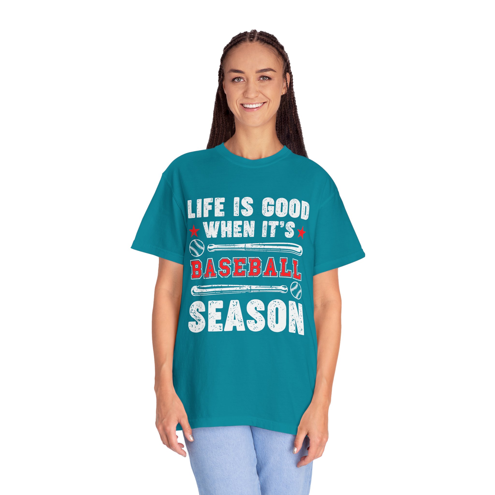 Life Is Good Baseball Season T-Shirt, Unisex Tee for Sports Lovers, Gift for Baseball Fans, Casual Wear, Summer Vibes, Game Day Apparel. - Image 19