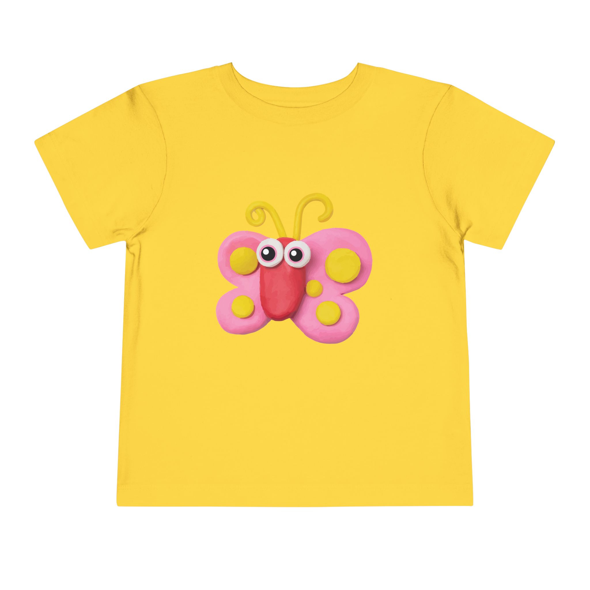 Cute Pink Clay Butterfly Toddler T-Shirt – Adorable Butterfly Graphic Tee for Kids, Boys & Girls. - Image 13